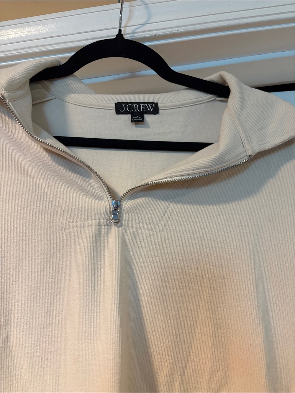 J. Crew Cream Ribbed-Neck Pullover - Picture 3 of 5